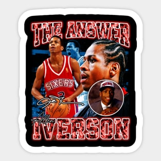 Allen Iverson The Answer Basketball Signature Vintage Retro 80s 90s Bootleg Rap Style Sticker